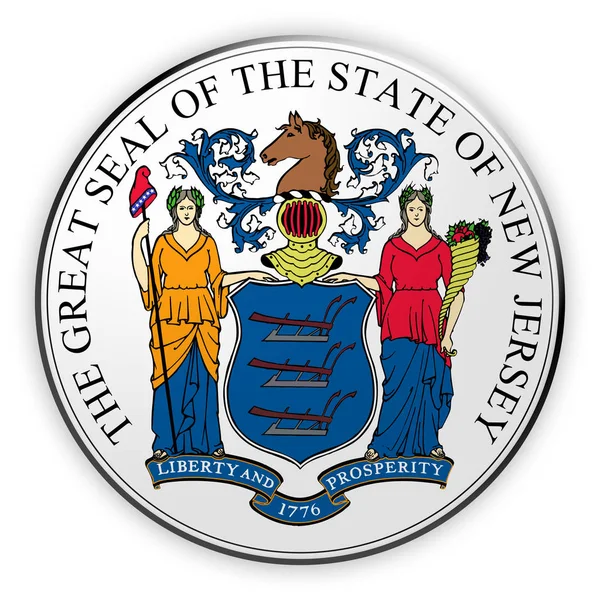 Badge US State Seal New Jersey 3d illustration
