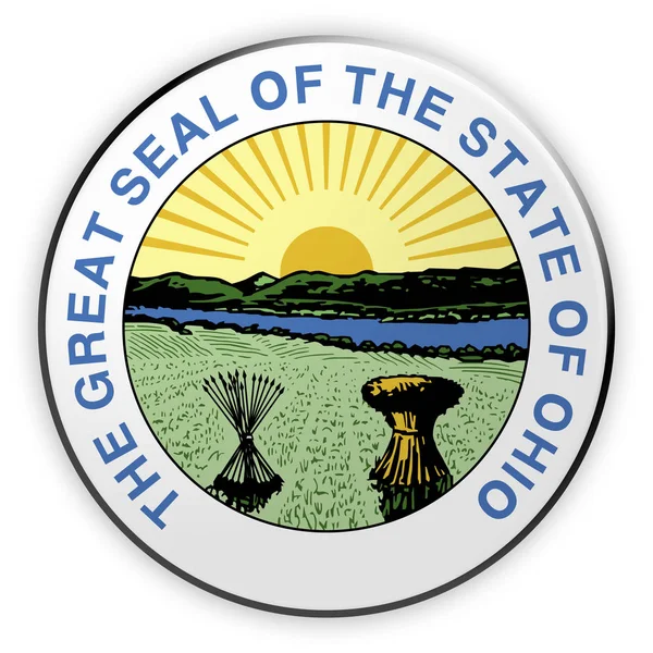 Badge Historic US State Seal Ohio 3d illustration
