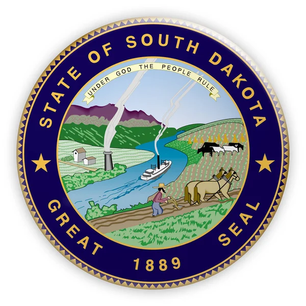 Badge US State Seal South Dakota 3d illustration