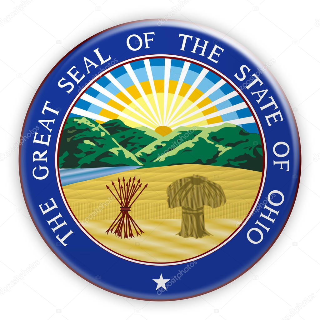 Badge US State Seal Ohio 3d illustration