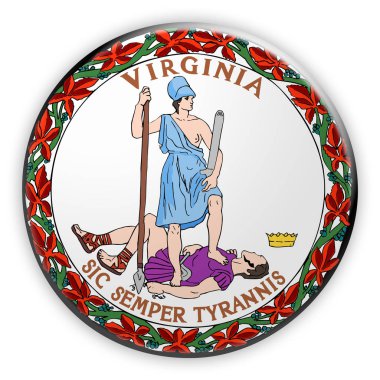 Badge US State Seal Virginia 3d illustration clipart