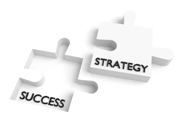 Missing Puzzle Piece, Strategy And Success, White — Stock Photo, Image