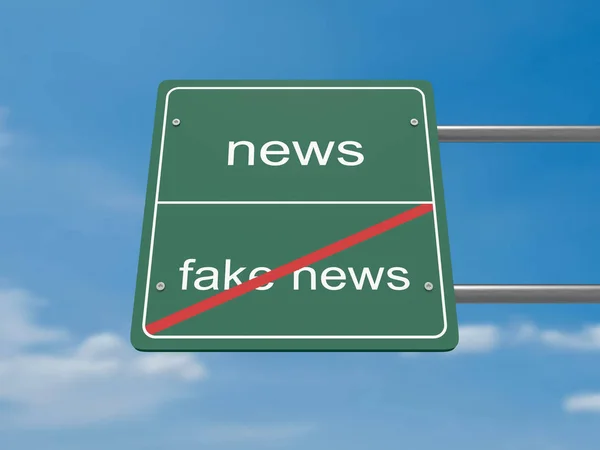 Media Concept Road Sign: News Instead of Fake News — Stock Photo, Image