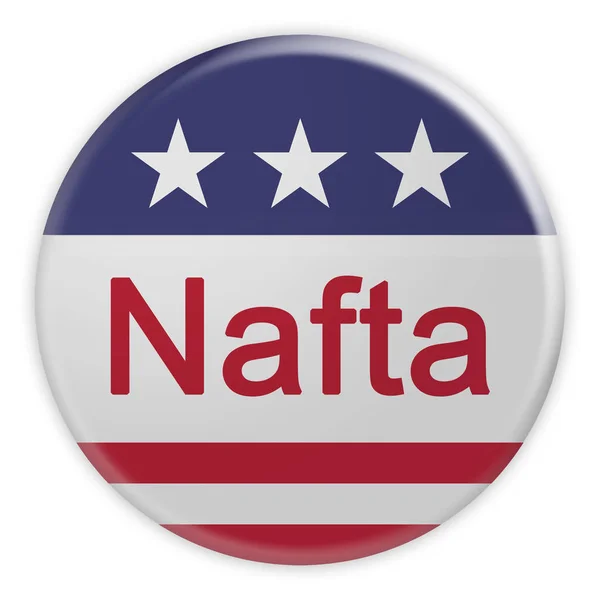 Nafta Button With US Flag, 3d illustration On White Background — Stock Photo, Image