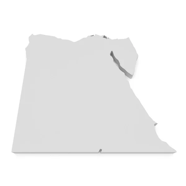 3D απεικόνιση της Αιγύπτου χάρτη απομονωθεί σε λευκό — Φωτογραφία Αρχείου