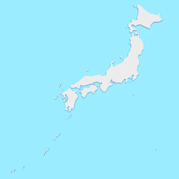 3D ilustracja japonia mapa na niebiesko — Zdjęcie stockowe