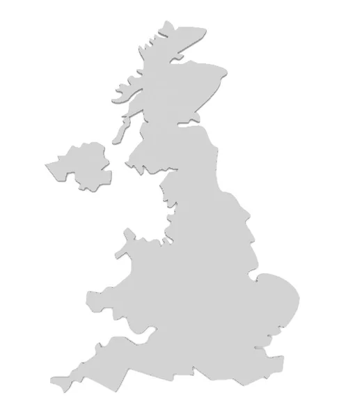 Storbritannien: 3d Illustration av Uk karta isolerad på en vit — Stockfoto