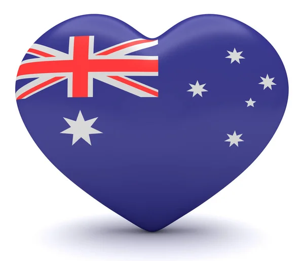 Australian Flag Heart, 3d illustration