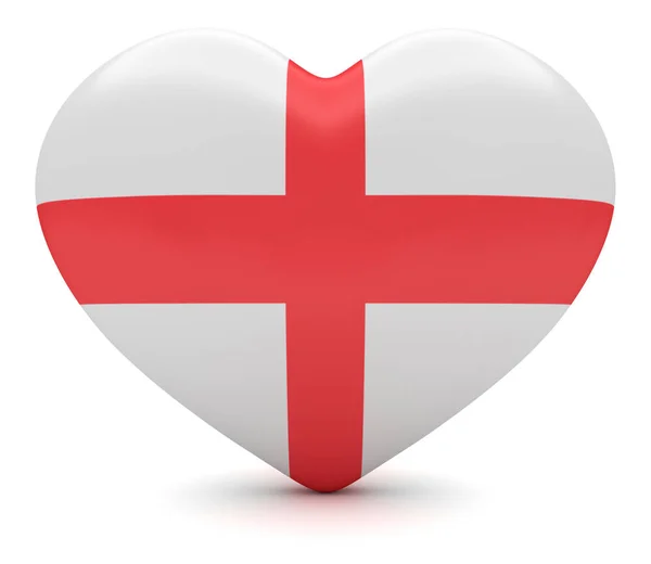 English Flag Heart, 3d illustration — Stock Photo, Image