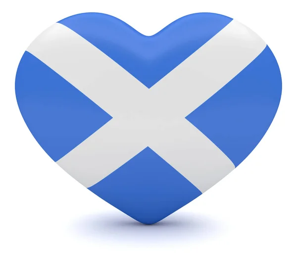 Scottish Flag Heart, 3d illustration — Stock Photo, Image