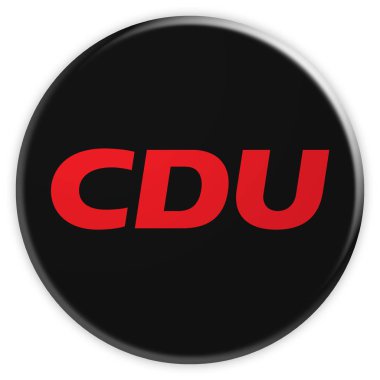 CDU düğmesini, beyaz arka plan üzerinde 3d çizim