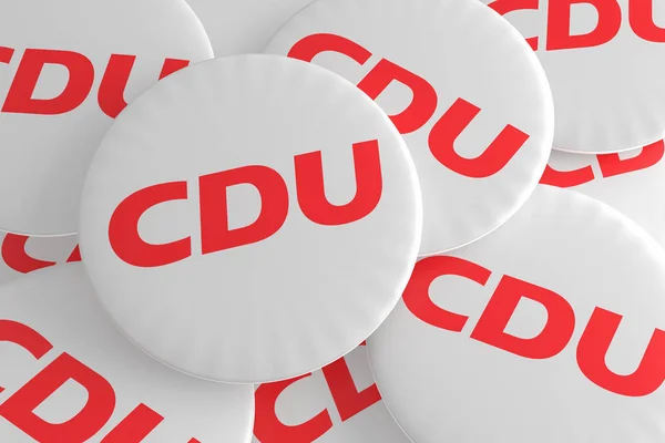 Cdu のボタン、3 d イラストレーションのドイツ選挙政治バッジの概念: 山 — ストック写真