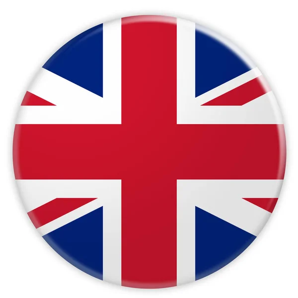 Groot-Brittannië Union Jack knop markeren, 3d illustratie — Stockfoto