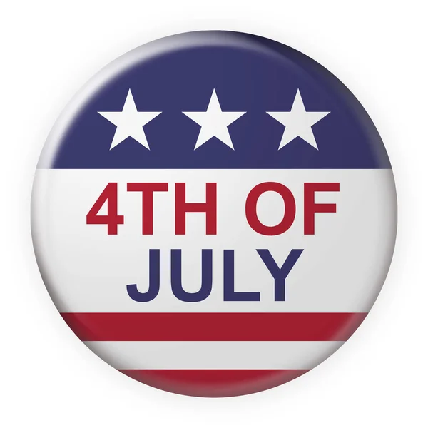Fourth of July knop met ons vlag, 3d illustratie — Stockfoto