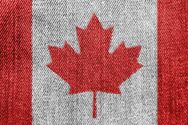 Canada textielindustrie of politiek Concept: Canadese vlag Denim Jeans — Stockfoto