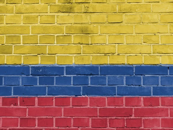Colombia politik koncept: Colombianska flagga vägg — Stockfoto