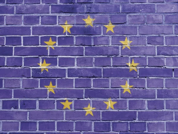 Concepto político de la Unión Europea: Muro de la bandera de la UE —  Fotos de Stock