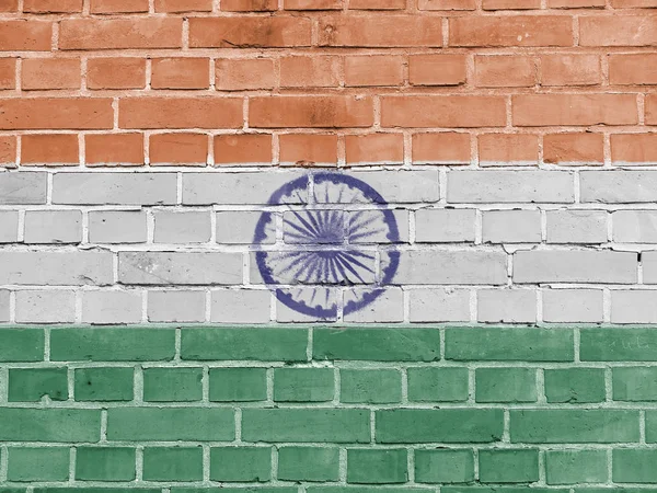 Indien politik koncept: Indiska flaggan vägg — Stockfoto