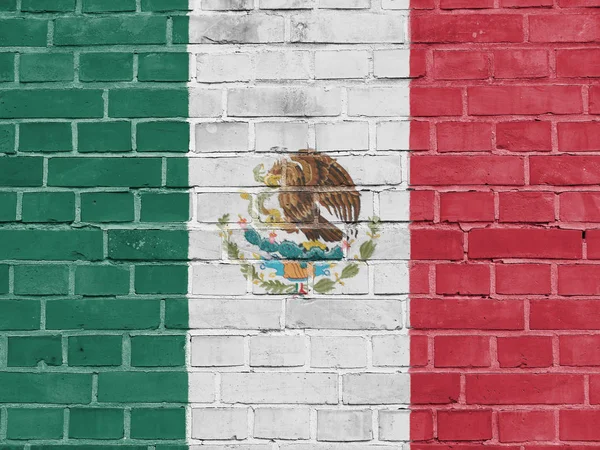 Concepto de Política de México: Muro de la Bandera Mexicana —  Fotos de Stock