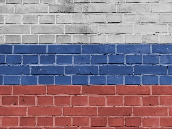 Rusland politiek Concept: Russische vlag muur — Stockfoto