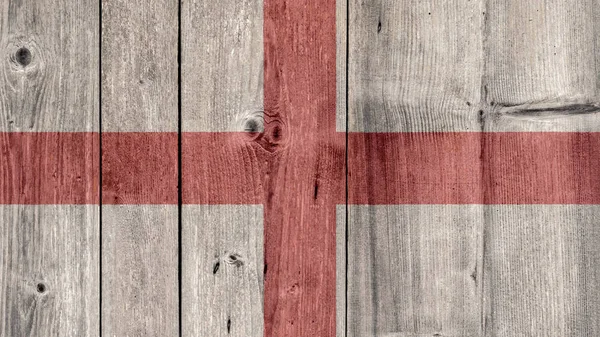 イングランド国旗木製フェンス — ストック写真