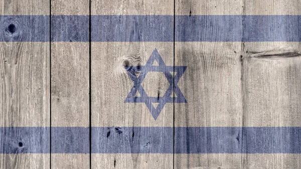 Прапор Ізраїлю дерев'яний паркан — стокове фото