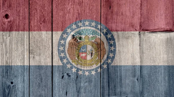 美国密苏里州国旗木栅栏 — 图库照片