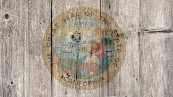 Recinzione di legno del sigillo della California dello stato degli Stati Uniti — Foto Stock