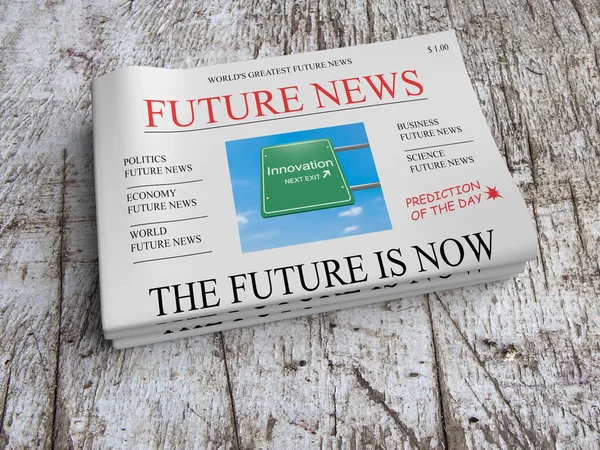 Концепція майбутнього газетного бізнесу: інновації майбутнє зараз — стокове фото