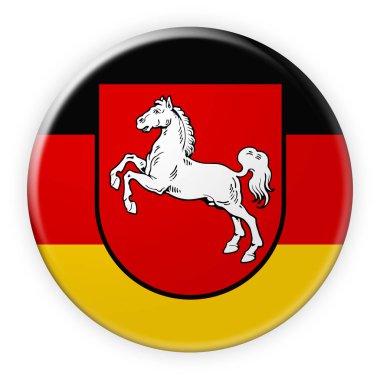 Saksonya bayrağı rozeti, beyaz arka plan üzerinde 3d resim indir