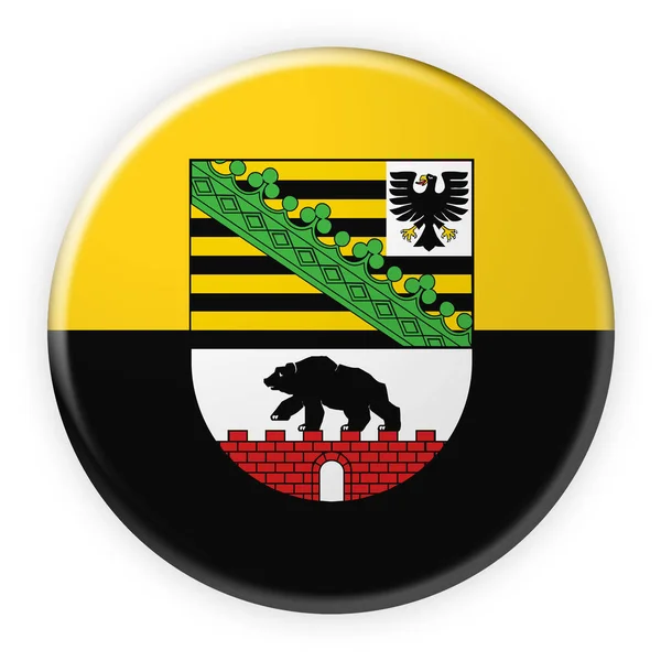Saxony-Anhalt Flag Badge, 3d illustration on white background — Stock Photo, Image