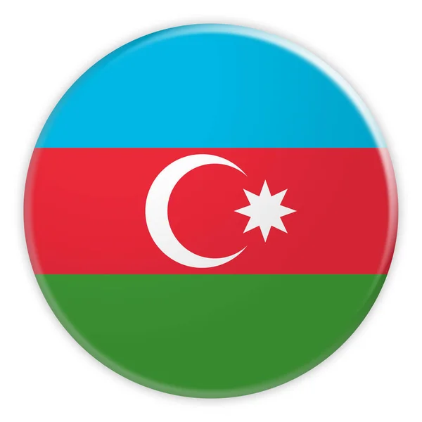 Botón de bandera de Azerbaiyán, insignia de concepto de noticias, ilustración 3d — Foto de Stock