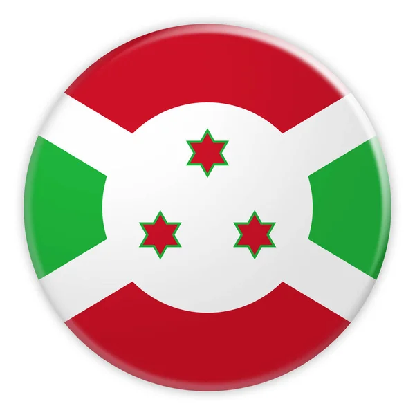Tombol Bendera Burundi, Konsep Berita Lencana, ilustrasi 3d — Stok Foto