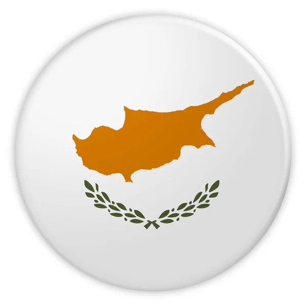 Cypr Flaga przycisk, Aktualności pojęcia odznaka, ilustracja 3d — Zdjęcie stockowe
