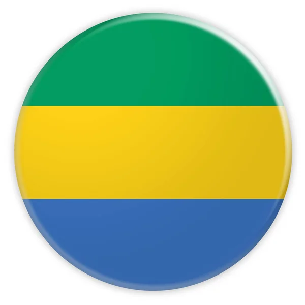 Gabon Gabon Cumhuriyeti Bayrak Düğmesini Haber Kavramı Rozet Beyaz Arka — Stok fotoğraf