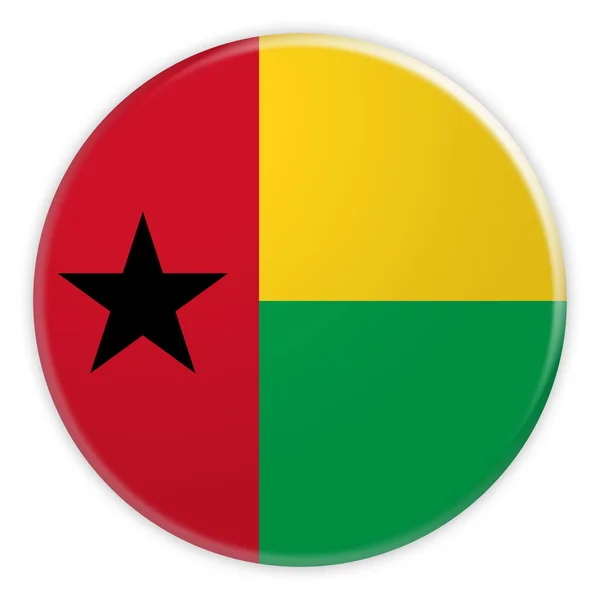 Guinea-Bissau Flagge Knopf, News-Konzept Abzeichen — Stockfoto