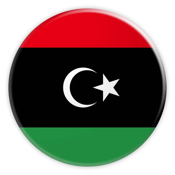 Botón de bandera de Libia, Insignia de concepto de noticias — Foto de Stock