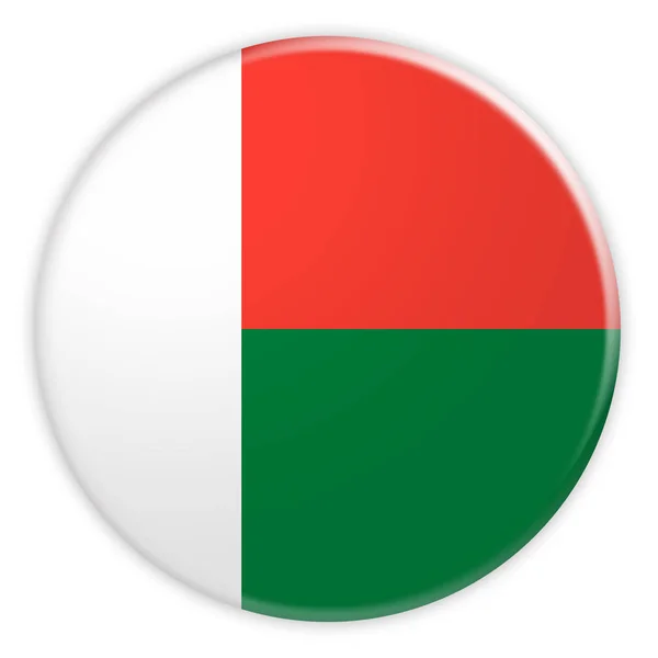 Botón de bandera de Madagascar, Insignia de concepto de noticias — Foto de Stock