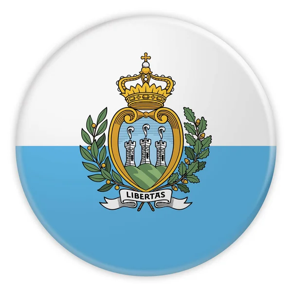Botão de bandeira de San Marino, emblema de conceito de notícias — Fotografia de Stock