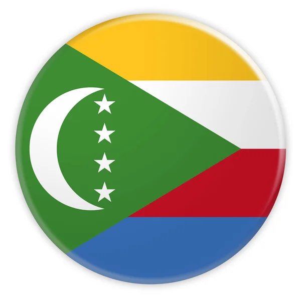 Die Comoros Flagge Taste, Nachrichtenkonzept Abzeichen — Stockfoto