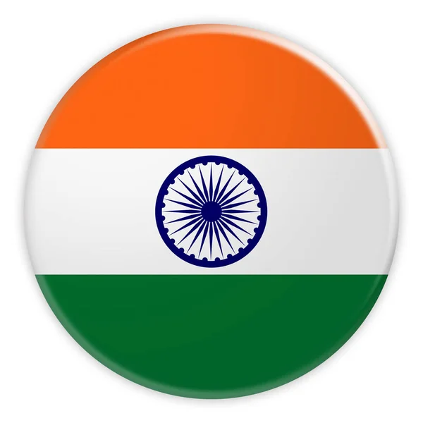 Indien flagga knappen, Nyheter koncept Badge — Stockfoto