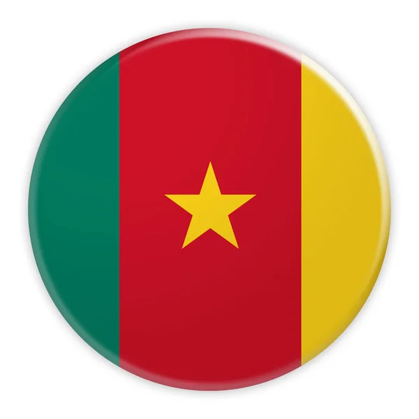 Bouton Drapeau Cameroun, Nouvelles Concept Badge — Photo