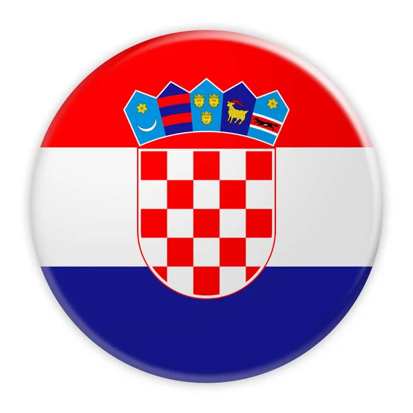 克罗地亚国旗按钮, 新闻概念徽章 — 图库照片