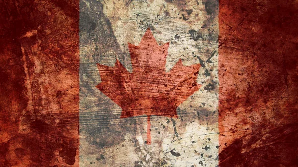 Zeer Grungy Canadese vlag, Canada Grunge achtergrond textuur — Stockfoto