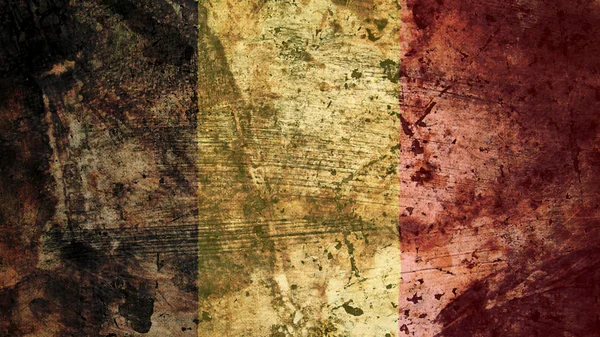 Дуже шорсткою прапор бельгійські, Бельгія гранж фонові текстури — стокове фото