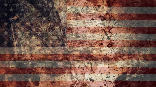 Very Grungy American Flag, USA Grunge Background Texture — Stock Photo, Image