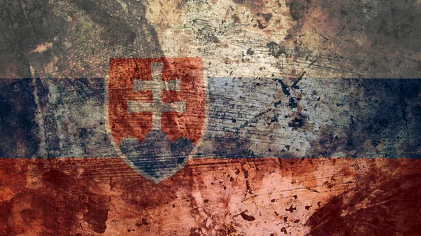 Zeer Grungy Slowaakse vlag, Slowakije Grunge achtergrond textuur — Stockfoto