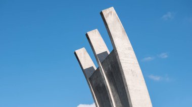 Berlin Hava Köprüsü Memorial yakınındaki eski Tempelhof Havaalanı, Platz der Luftbrucke In Berlin, Almanya