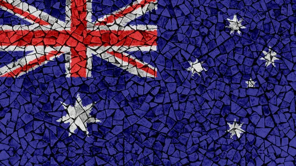 Lukisan Mosaik Tiles Bendera Australia — Stok Foto