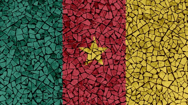 Carreaux de mosaïque Peinture du drapeau du Cameroun — Photo